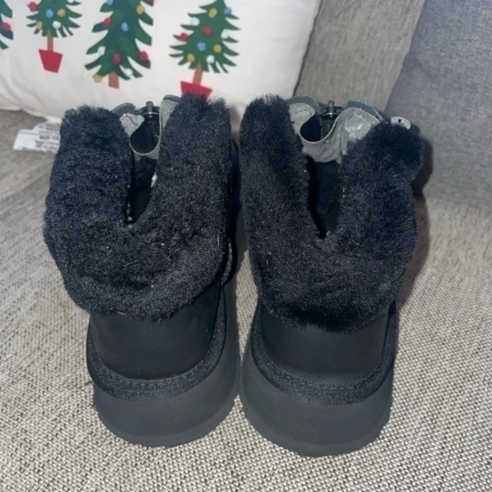 Ugg Funkette Platform Boot Ultra Matte Black Leat… - image 5